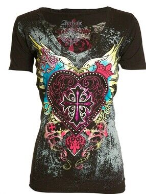 NWT | Archaic By Affliction Darling V-Neck Graphic T-Shirt | Medium